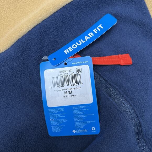 Columbia 1/2 Fleece Jacket Size Medium Mens Yellow Blue Sequoia Grove $60 - Picture 13 of 13